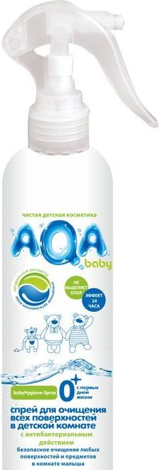 Ака FOR KIDS AQA Baby. Spray antibacterial for cleaning. all tops in the children`s room, 300 ml 8658
